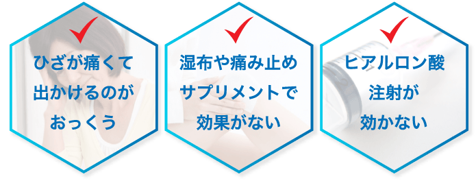 ひざの痛みで、こんなお悩みはありませんか？